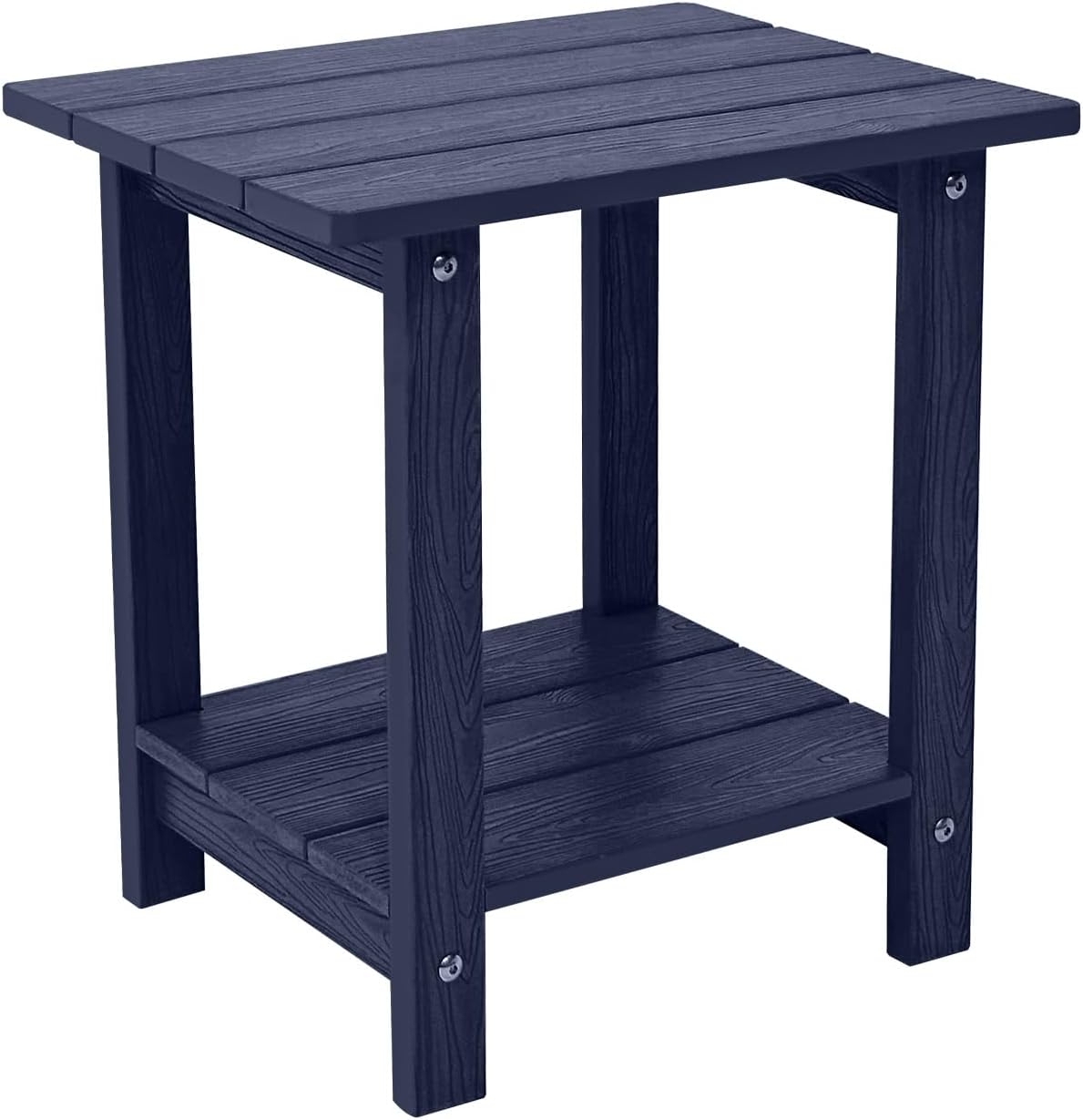 Melucivi Weather Resistant Outdoor Side Table, Double Small Adirondack Side Table for Adirondack Chair - Indoor Outdoor End Table, Patio Table for Pool, Deck and Porch (D Blue)