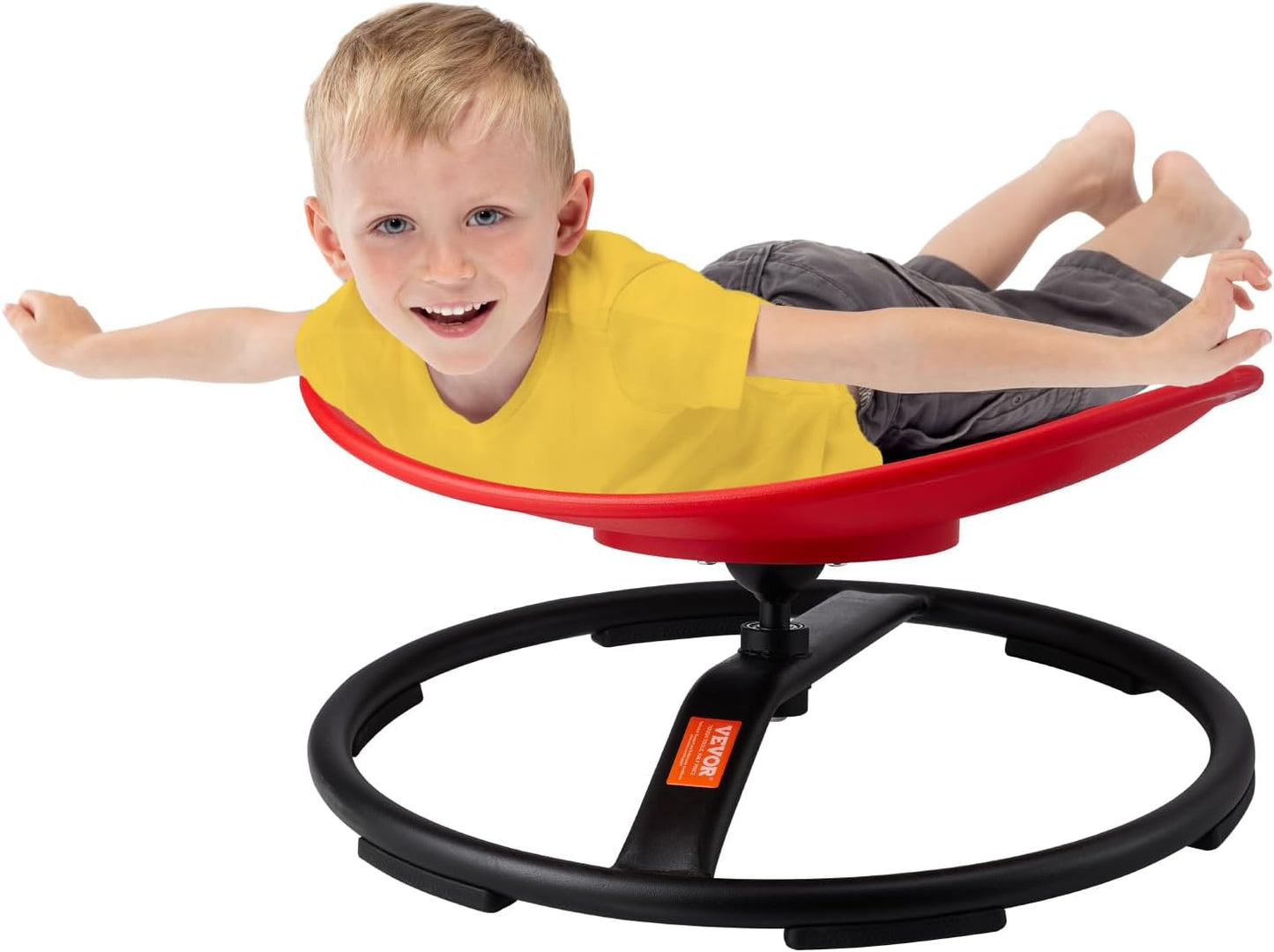 VEVOR Kids Swivel Chair, 220 LBS Capacity, Sensory Spinning Chair, Autistic Kids Sensory Toy Chair with Non-Slip Metal Base, Toddler Sit and Spin for Coordination Balance Focus Training Red