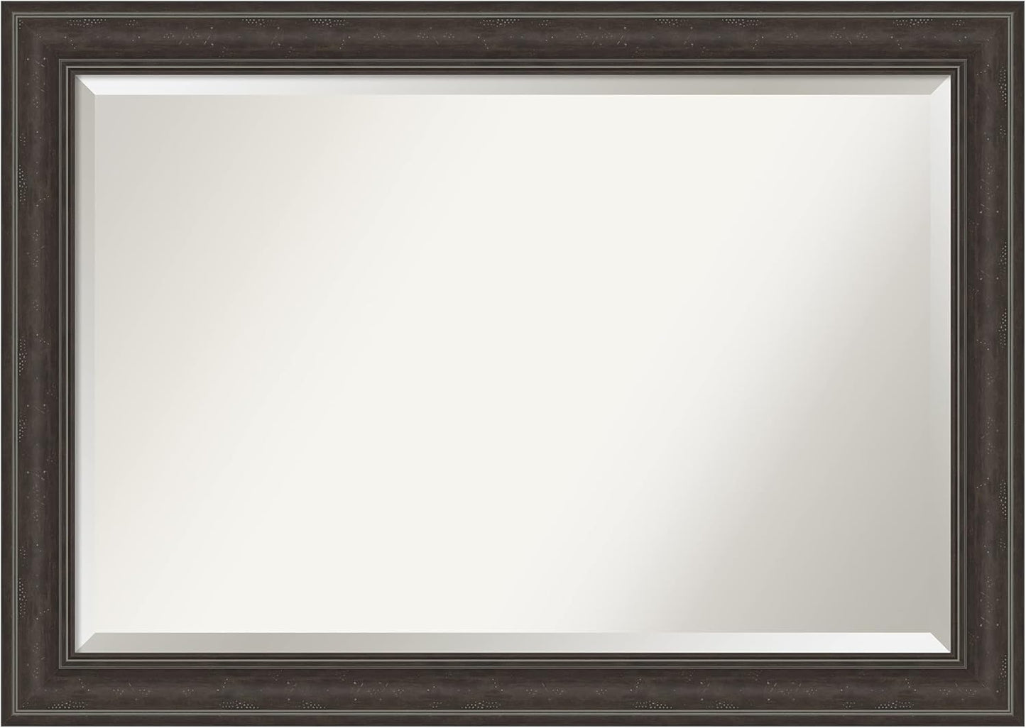 Amanti Art Brown Wall Mirror 30x42 Shipwreck Greywash Rectangle Bathroom Mirror for Wall Decor Living Room, Large Traditional Frame, Hangs Horizonally and Vertically, Bathroom Decor, Beveled Edge