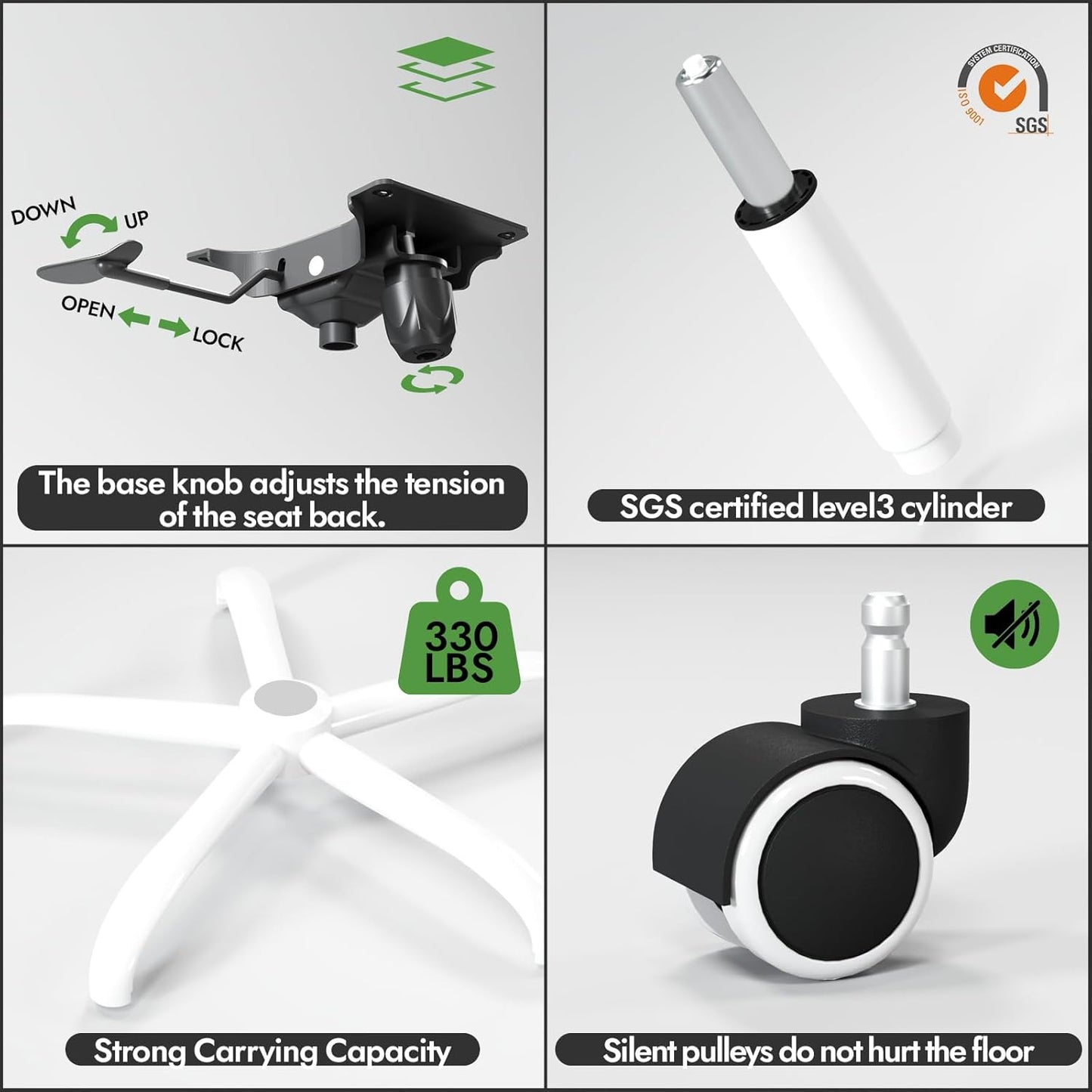 Ergonomic Office Chair - X-Shaped Computer Desk Chair Comfy, Gaming Chair, Office Chair with Lumbar Support, Mesh Office Chairs, Desk Chair for Long Hours(White Beige)