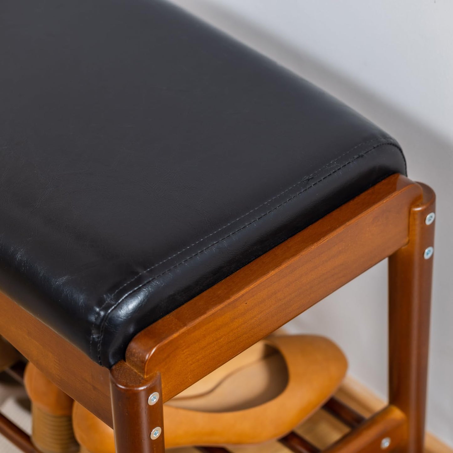 Shoe Bench, Entryway Bench, Wood 2-Tier Shoe Rack with Cushion Padded Seat Shoe Organizer (31.5",Black)