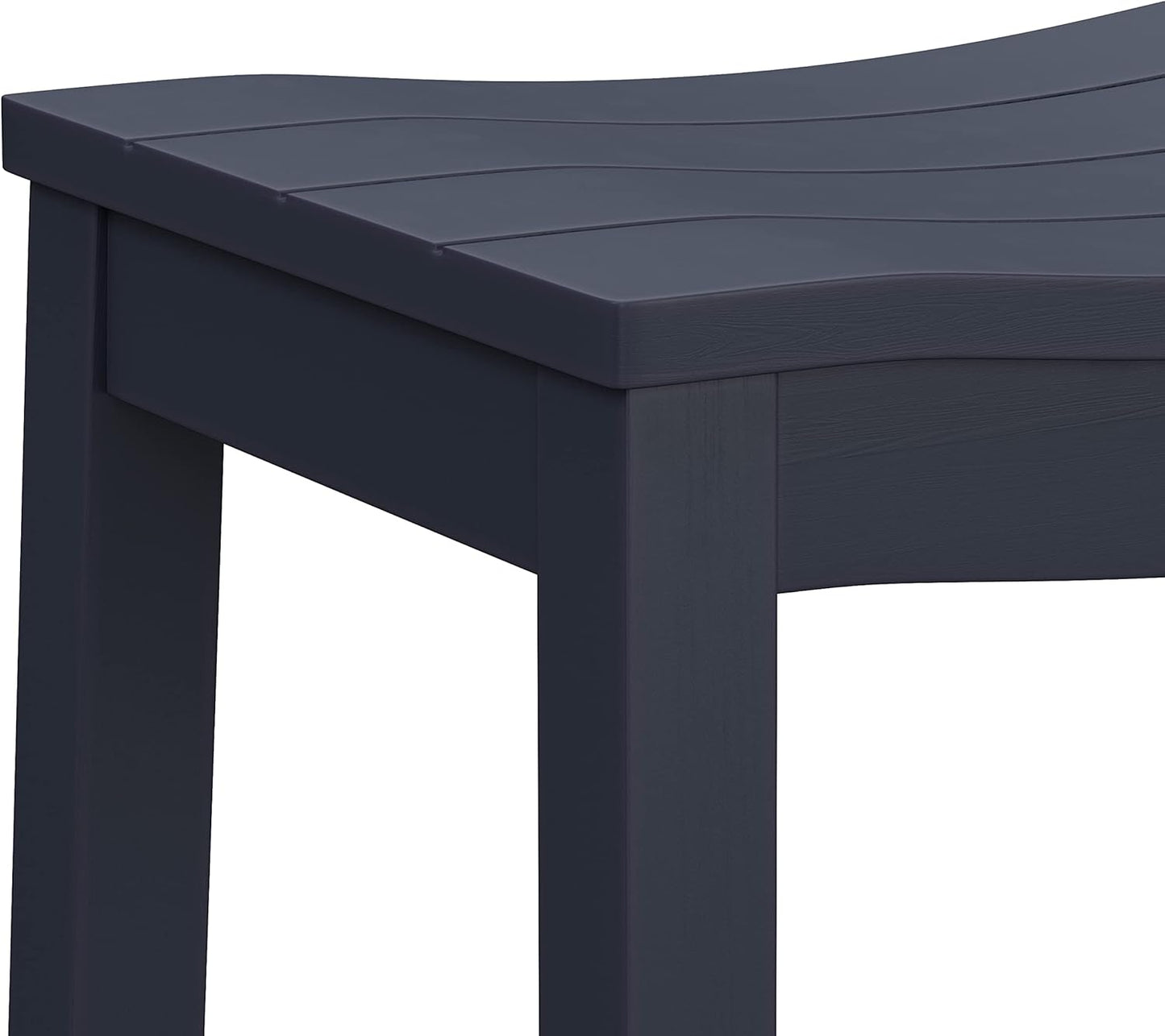 Hillsdale Fiddler Wood Backless Bar Height Stool with Saddle-Style Seat, Navy