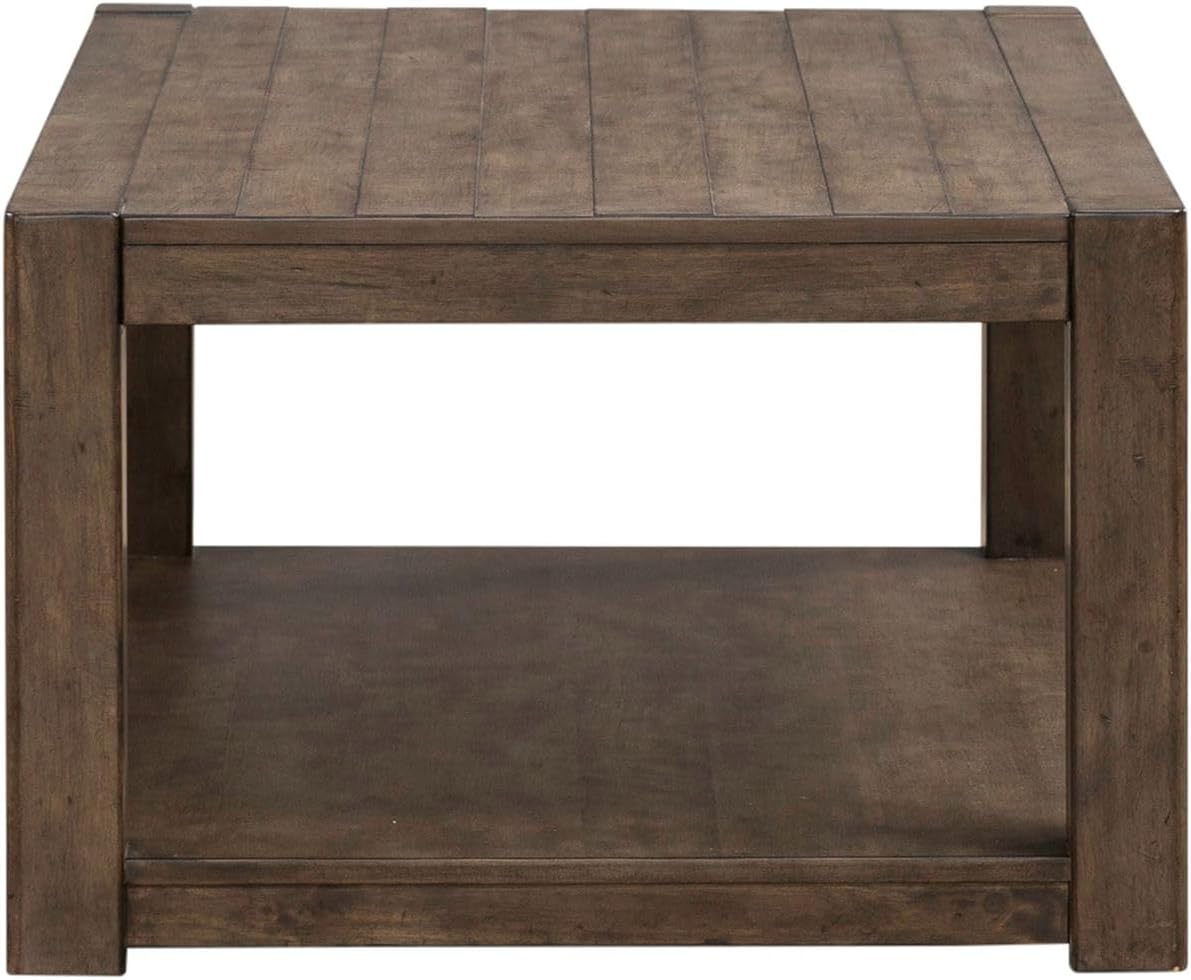Liberty Furniture Broadmore Living Room Rectangular Cocktail Table - Cobblestone Brown