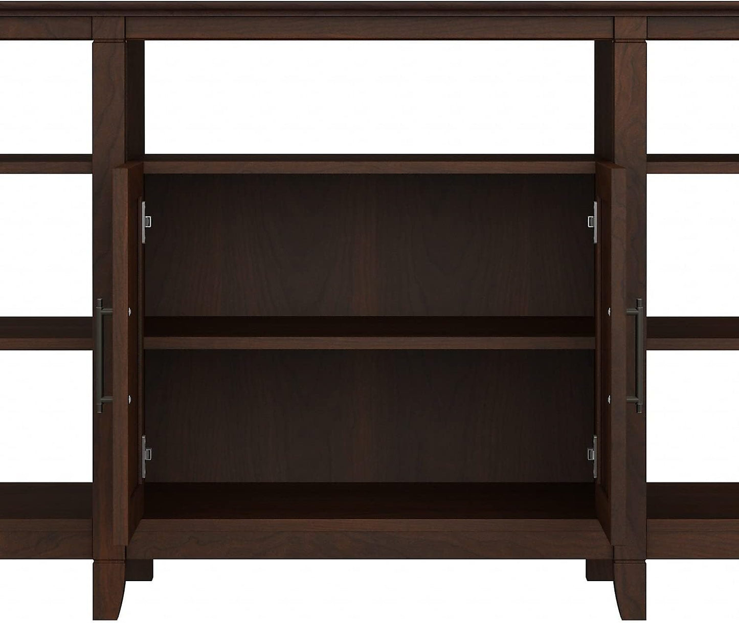 Bush Furniture Key West Tall TV Stand for 65 Inch TV in Bing Cherry, Farmhouse Entertainment Center with Storage