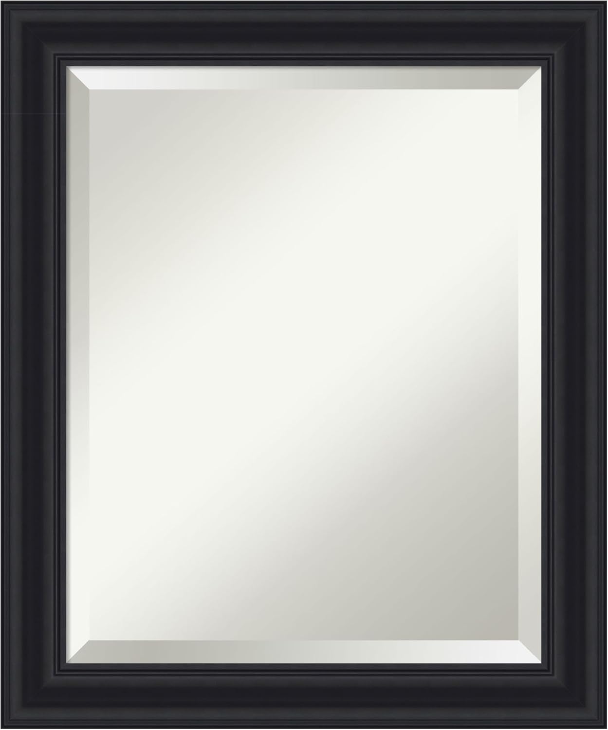 Amanti Art Black Bathroom Mirror for Over Sink, 24x20 Dalat Black Rectangle Vanity Mirror, Small Traditional Frame, Hangs Horizonally and Vertically, Bathroom Wall Decor, Beveled Edge