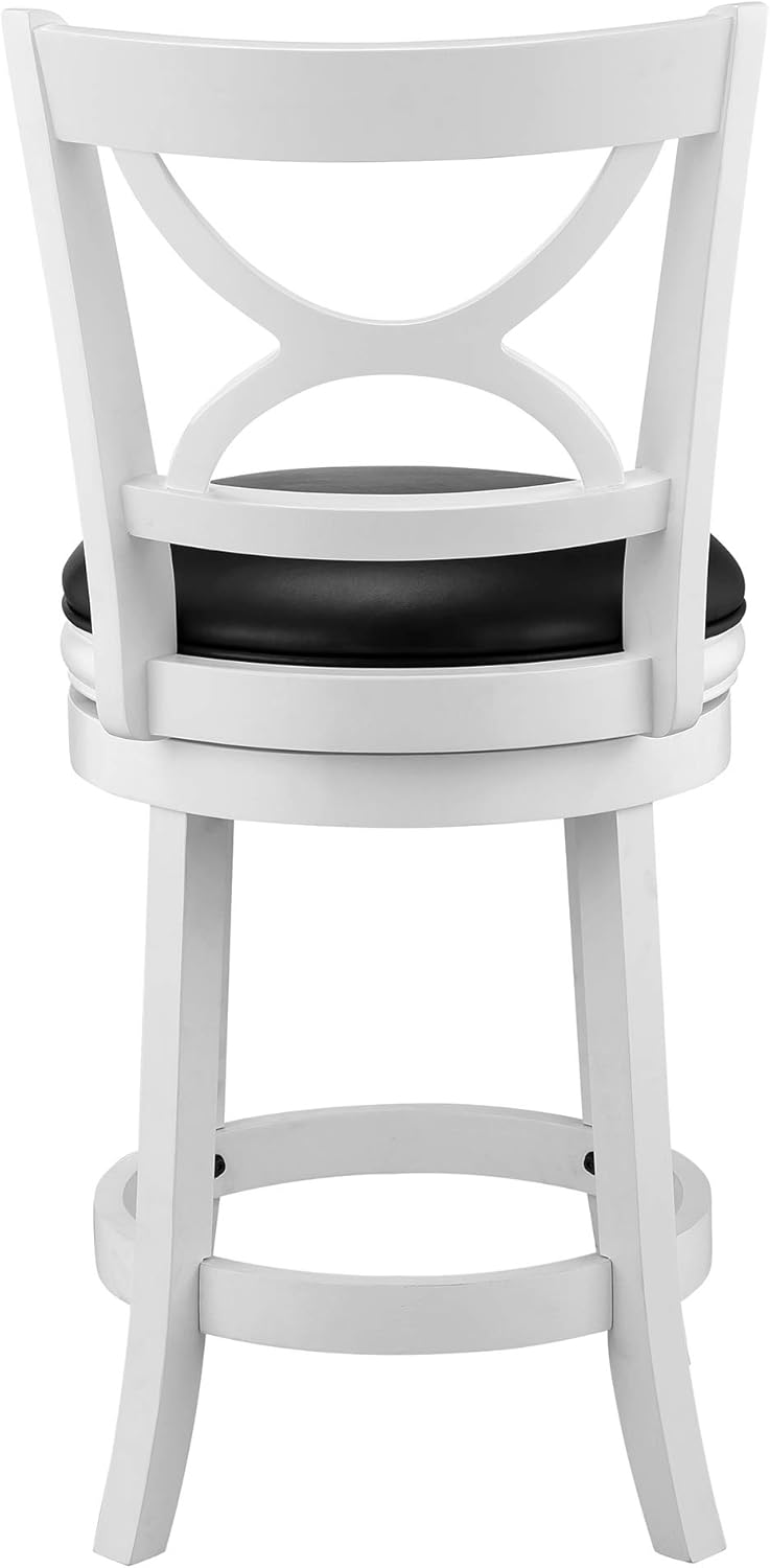 Ball & Cast Swivel Counter Height Barstool 24 Inch Seat Height White Set of 1