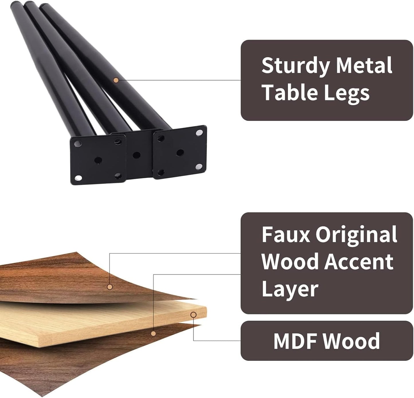 Midcentury Nesting Coffee Table Set of 2, Mid Century Modern Walnut Wood Oval Coffee Tables for Living Room, Compact Coffee Table and Side Table Set for Sofa Bedside Office Balcony or Small Spaces