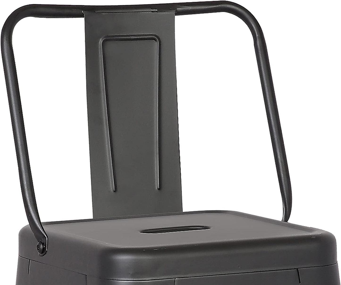 AC Pacific 30” Metal Barstool Set of 2 – Country Rustic Style with Low Back, Lightweight & Sturdy Build, Easy Assembly – Midnight Matte Finish