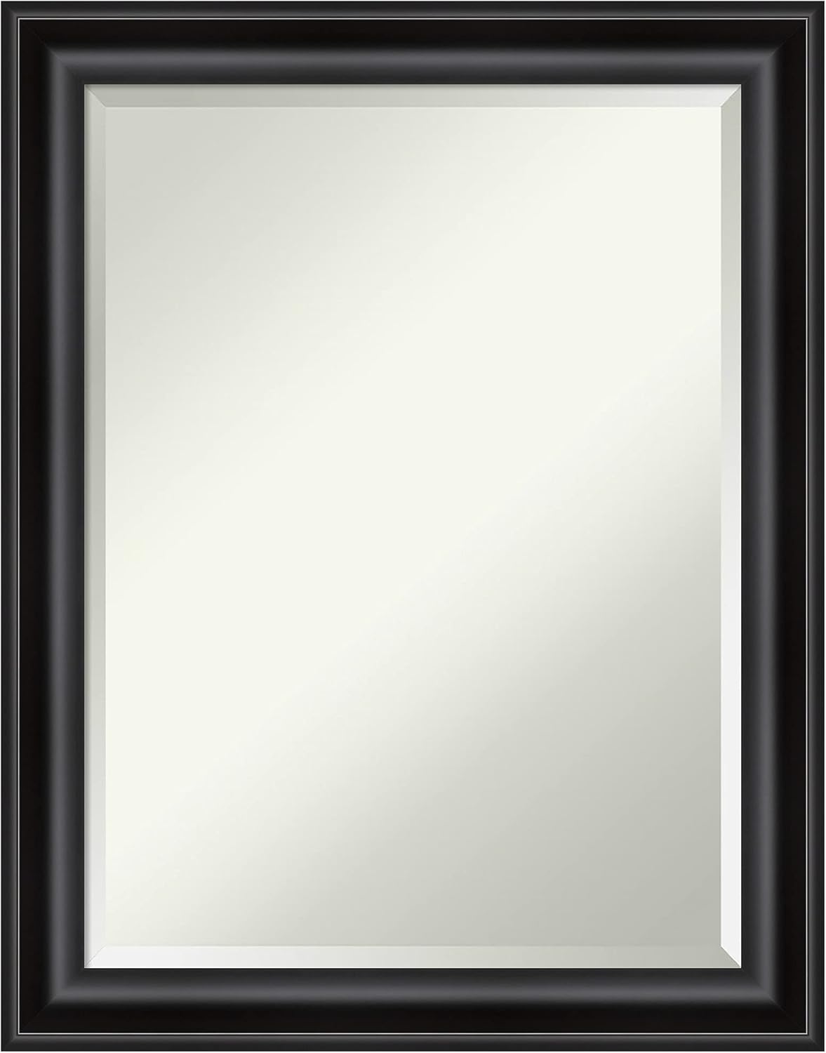 Amanti Art Black Bathroom Mirror for Over Sink, 28x22 Grand Black Narrow Rectangle Vanity Mirror, Medium Casual Frame, Hangs Horizonally and Vertically, Bathroom Wall Decor, Beveled Edge