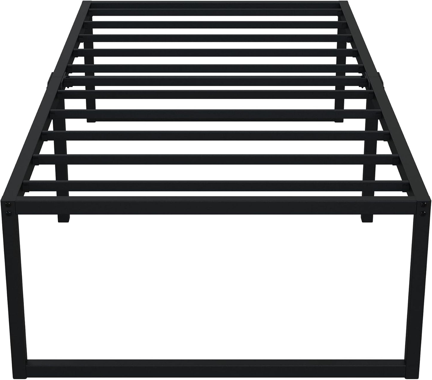 EMODA 18 Inch Narrow Twin Bed Frame 30x75, Heavy Duty Metal Platform No Box Spring Needed, Easy Assembly Noise Free, Black