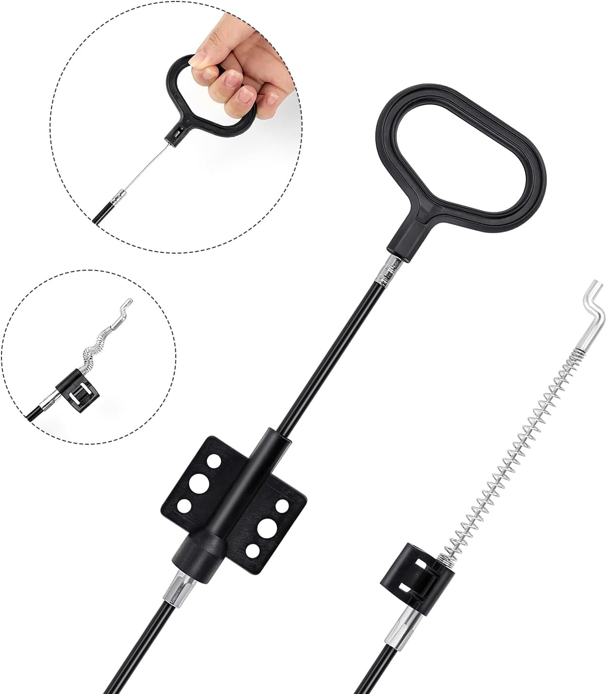 yuntop Sofa Recliner Cables Sofa and Reclined Chair Replacement Part D Ring Couch Recliner Pull Handle with S Tip for Cable Total Length 36.5 Inch Exposed Length 5Inch (2 Pack Black)