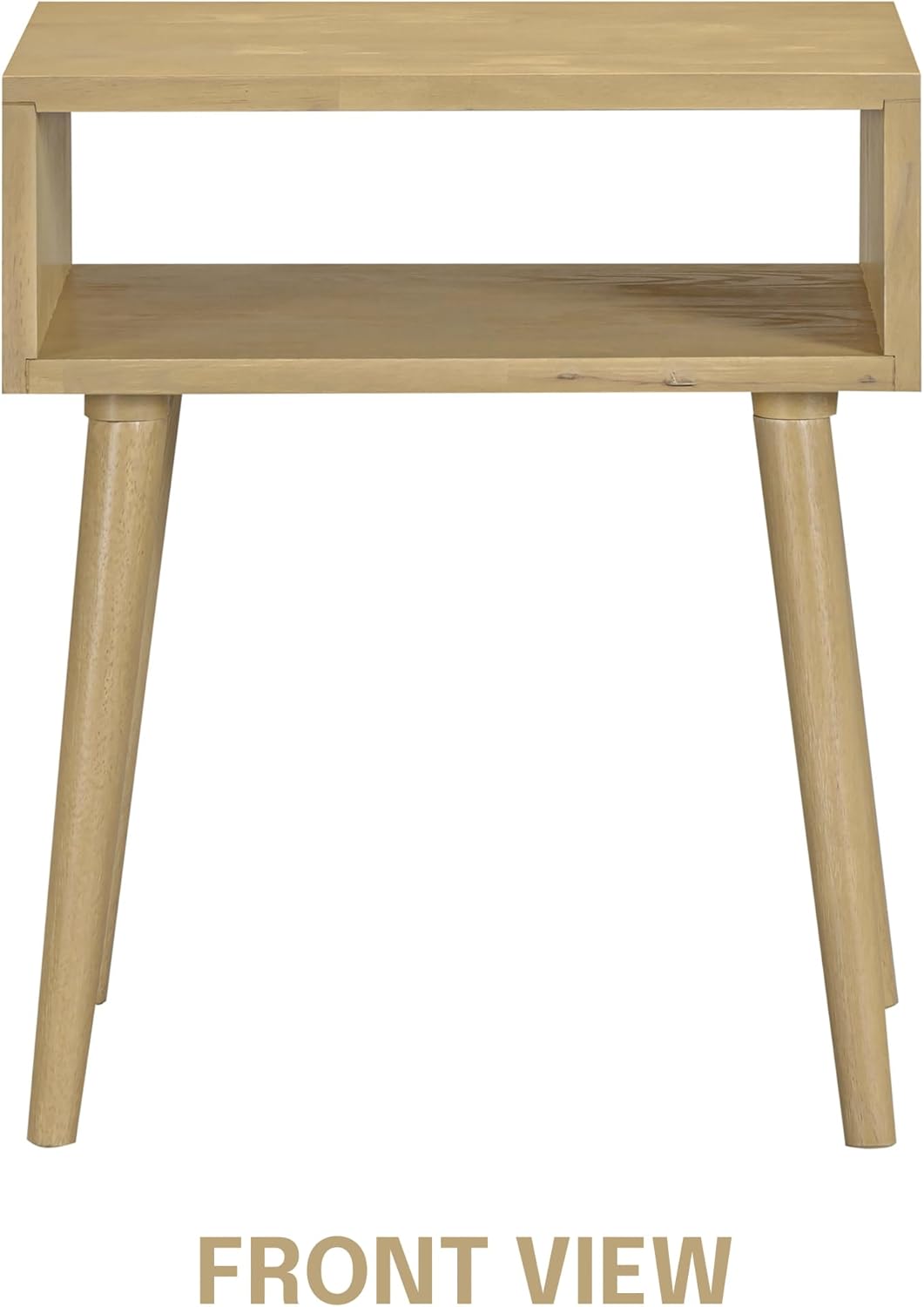 NTC Zoe Solid Wood Nightstand, Mid Century Modern Side Table Bedroom, Bedside Furniture, Night Stand, End Table, Easy Assembly - Sand