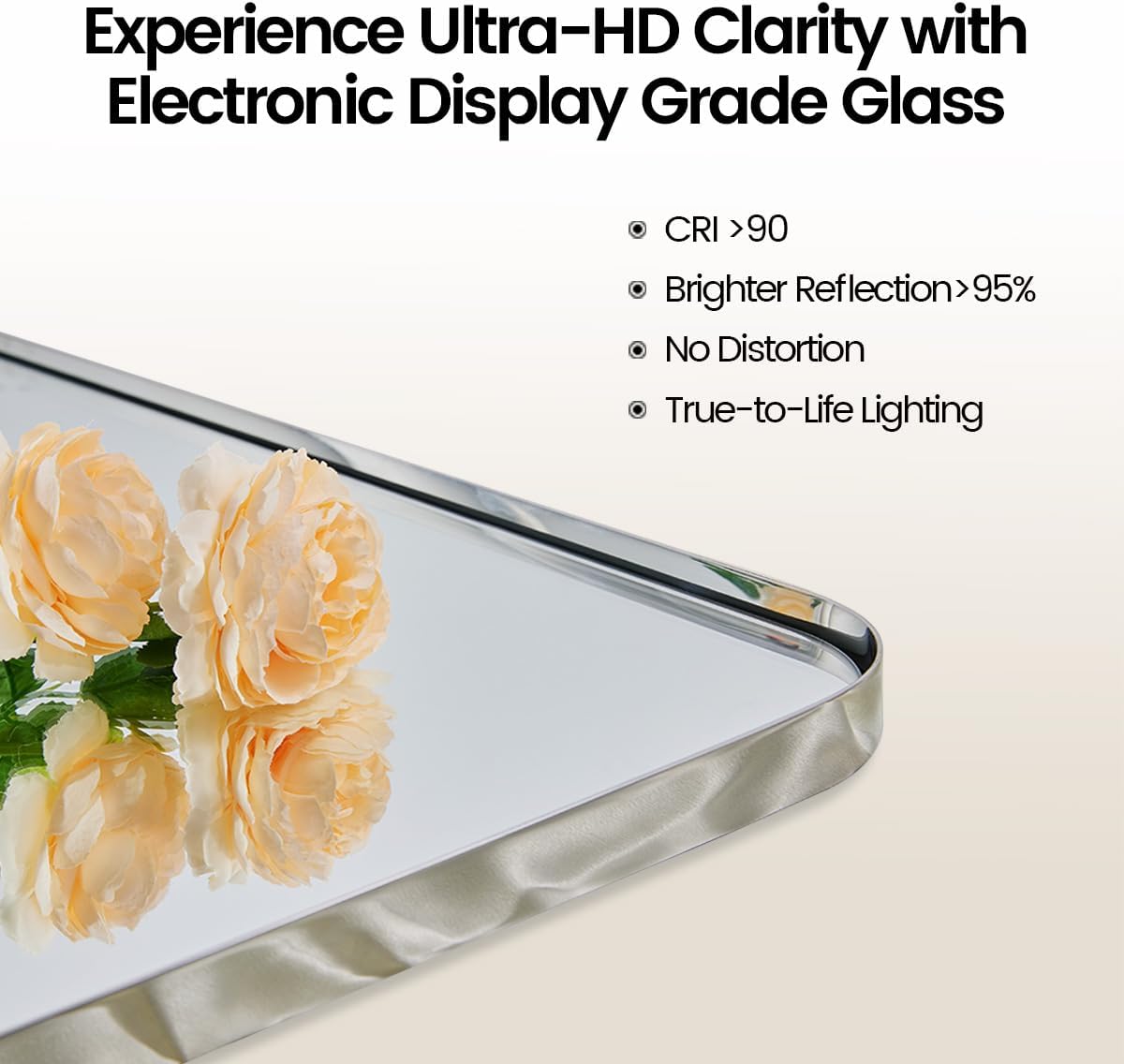 MOON MIRROR Polished Chrome Pivot Mirror for Bathroom, Tilt Bathroom Vanity Rounded Rectangle, Overall 28.33 x 36 in (Mirror 24x 36 in)