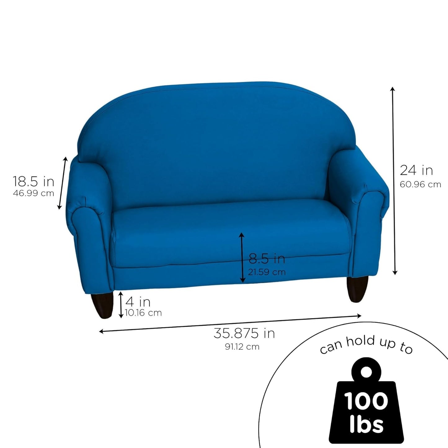 Children's Factory As We Grow Toddler Sofa, Flexible Seating for Daycare or Preschool, Kids Reading Couch, Playroom Furniture, Deep Water