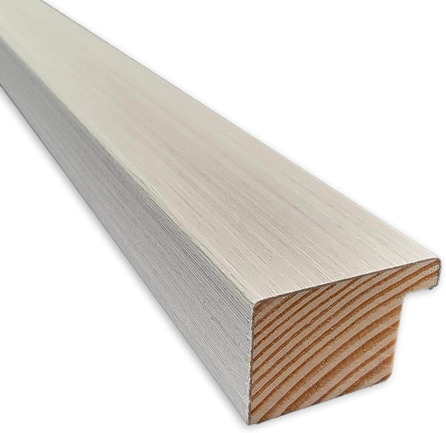 Amanti Art Grey Wall Mirror 26x20 Woodgrain Stripe Grey Rectangle Bathroom Mirror for Wall Decor Living Room, Medium Casual Wood Frame, Hangs Horizonally and Vertically, Bathroom Decor, Beveled Edge