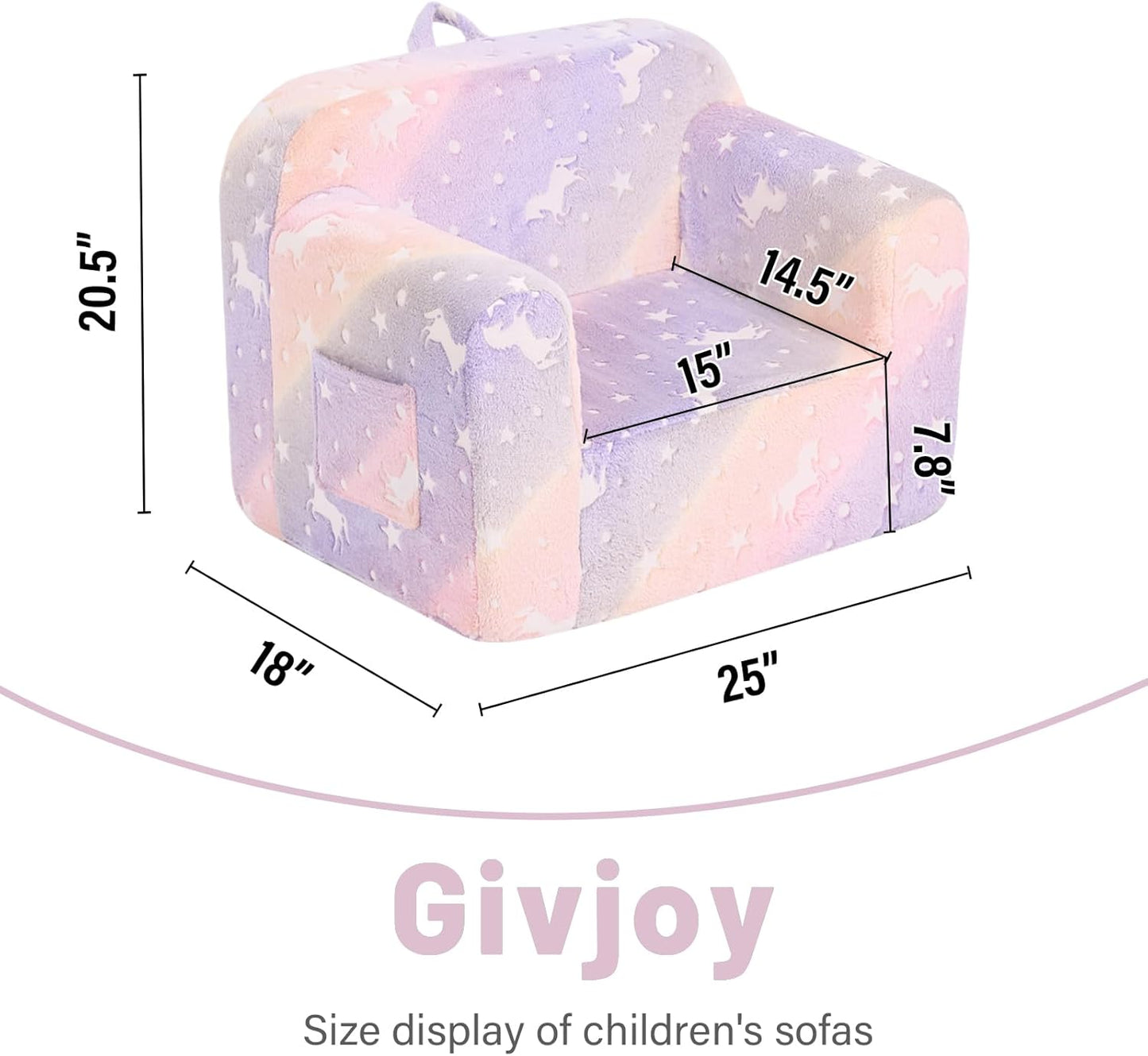 Toddler Chair Plush Kids Couch, Comfy Kids Sofa Toddler Lounger Chair for Bedroom, Convertible Toddler Couch for Girls and Boys, Reading Chair for Kids