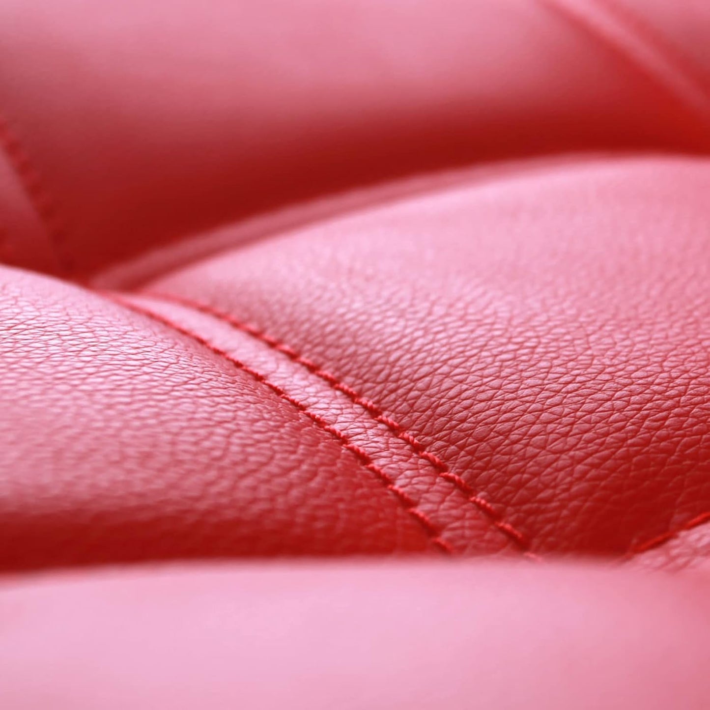 Leopard Adjustable Leather Bar Stools Square Back, Leather Padded with Back, Set of 2 (Red)