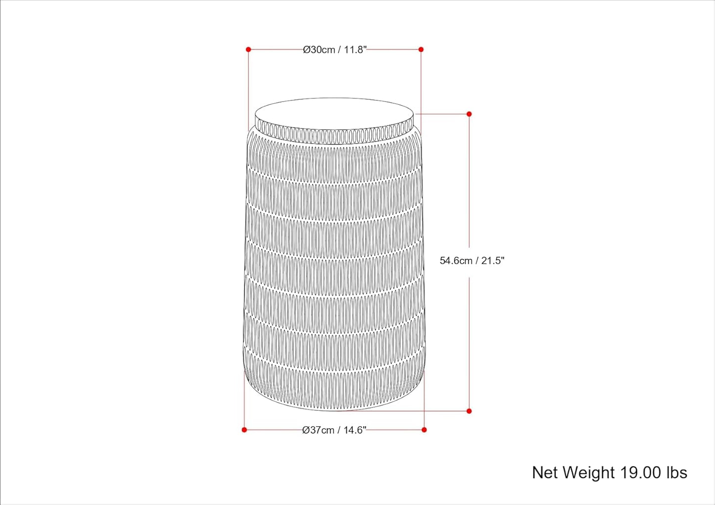 SIMPLIHOME Juno Metal Side Table in Graphite, 14.6 x 14.6 x 21.5 inches, Cast Aluminum Round Top for Living Room, Bedroom, Entryway, Assembled