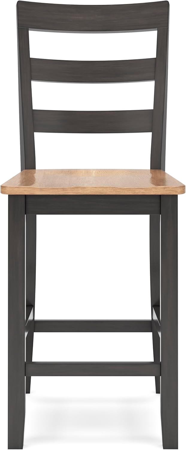 Signature Design by Ashley Gesthaven Solid Wood Frame Counter Height Barstool, Set of 2, Natural/Brown
