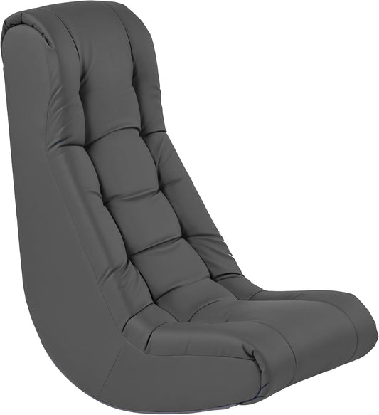 FDP Tufted Floor Rocker for Kids, Teens and Adults; Comfortable, Ergonomic Chair for Reading, Playing Video Games, or Watching TV - Dark Gray, 10488-DG