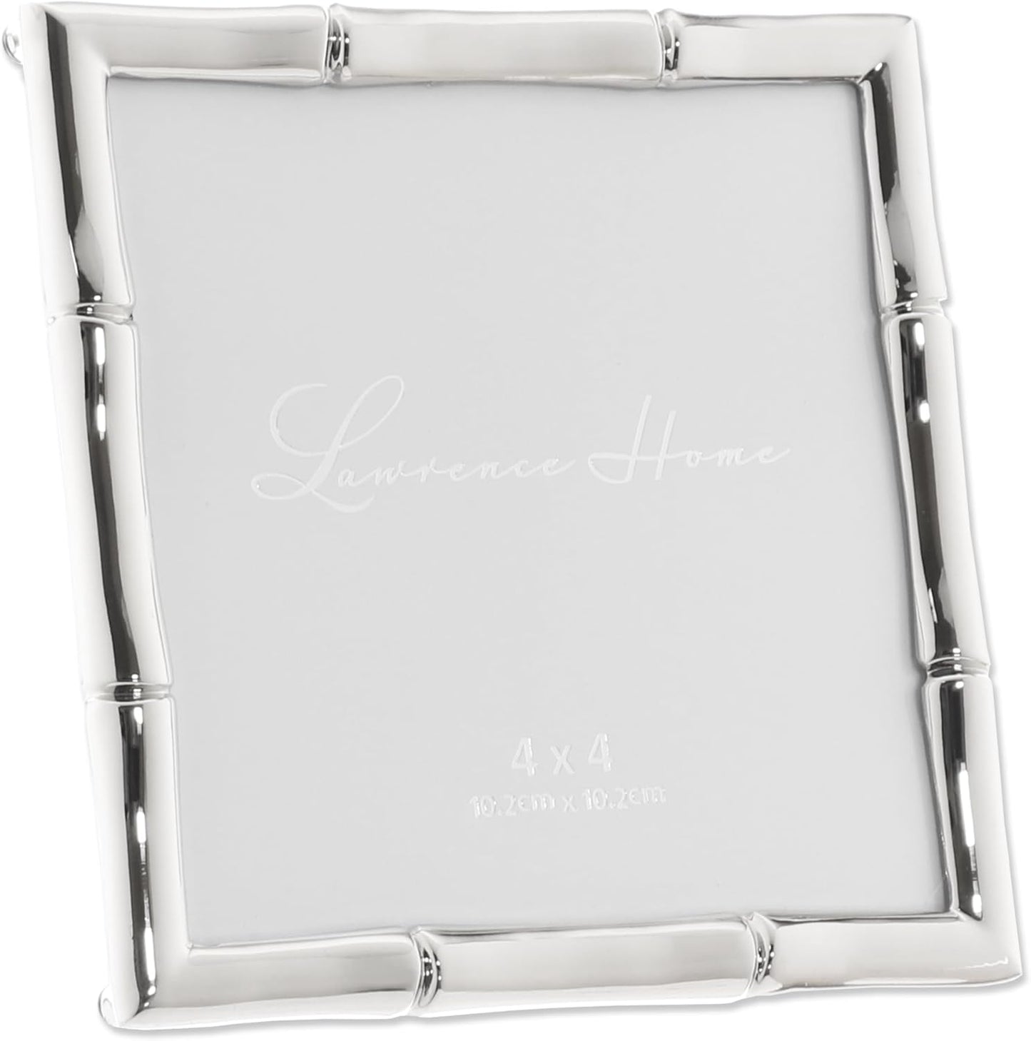 Lawrence Frames Bamboo Design Metal Frame, 4x4, Silver