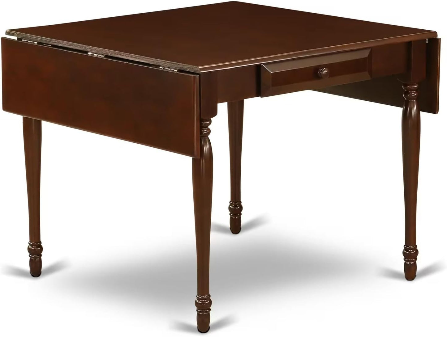 East West Furniture MZNO5-MAH-W 5 Piece Dining Set Includes a Rectangle Dining Room Table with Dropleaf and 4 Kitchen Chairs, 36x54 Inch, Mahogany