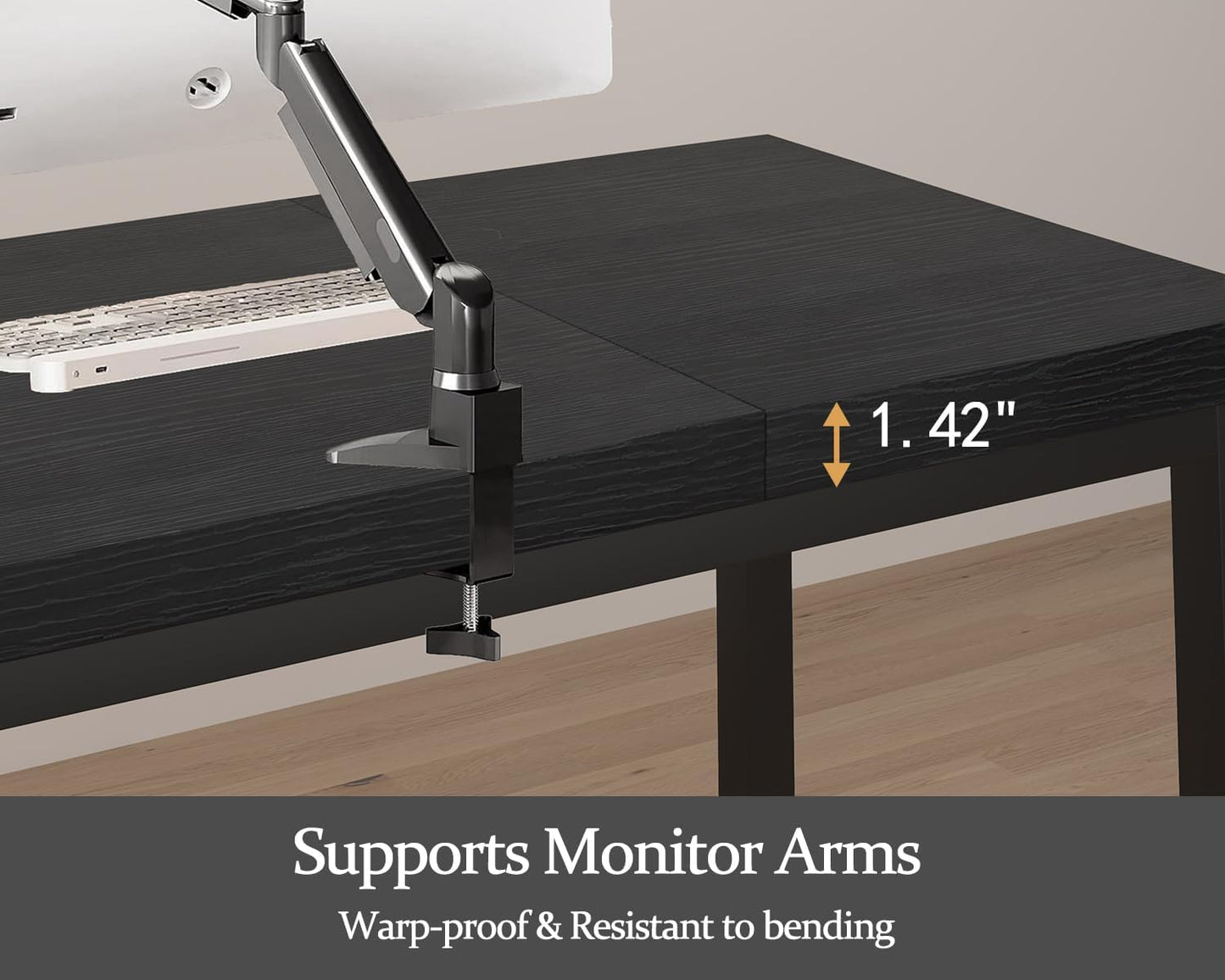 63 Inch Long Computer Desk, Home Office Desk, Modern Table for 2 Person Kids Student Gaming Computer Desk, Simple Office Table for Work,Craft, Writing, Studying, Etc., Black.