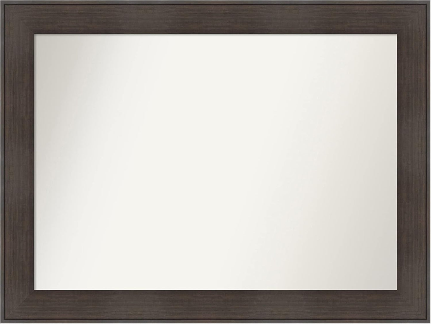 Amanti Art Brown Bathroom Mirror for Over Sink, 33x44 William Rustic Woodgrain Rectangle Vanity Mirror, X-Large Casual Frame, Hangs Horizonally and Vertically, Bathroom Wall Decor, Non-Beveled Edge