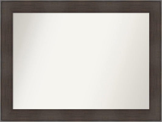 Amanti Art Brown Bathroom Mirror for Over Sink, 33x44 William Rustic Woodgrain Rectangle Vanity Mirror, X-Large Casual Frame, Hangs Horizonally and Vertically, Bathroom Wall Decor, Non-Beveled Edge
