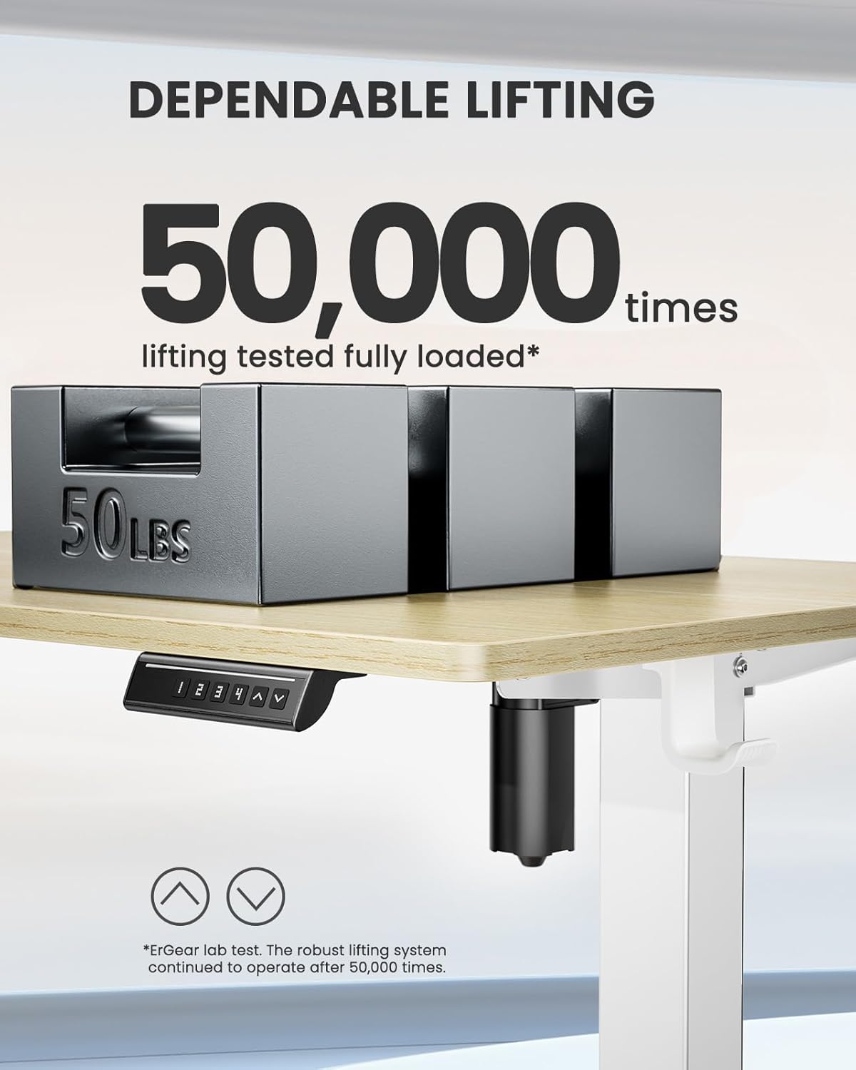 ErGear Height Adjustable Electric Standing Desk, 71 x 30 Inches Sit Stand up Desk, Memory Computer Home Office Desk Large Desk with Two-Piece Desktop (Natural)