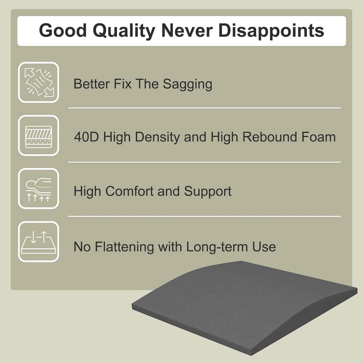 Couch Cushion Support for Sagging Seat, High-Density Curved Foam Sofa Furniture seat Couch Cushions Support Repair, 20"x20" Grey Set of 3