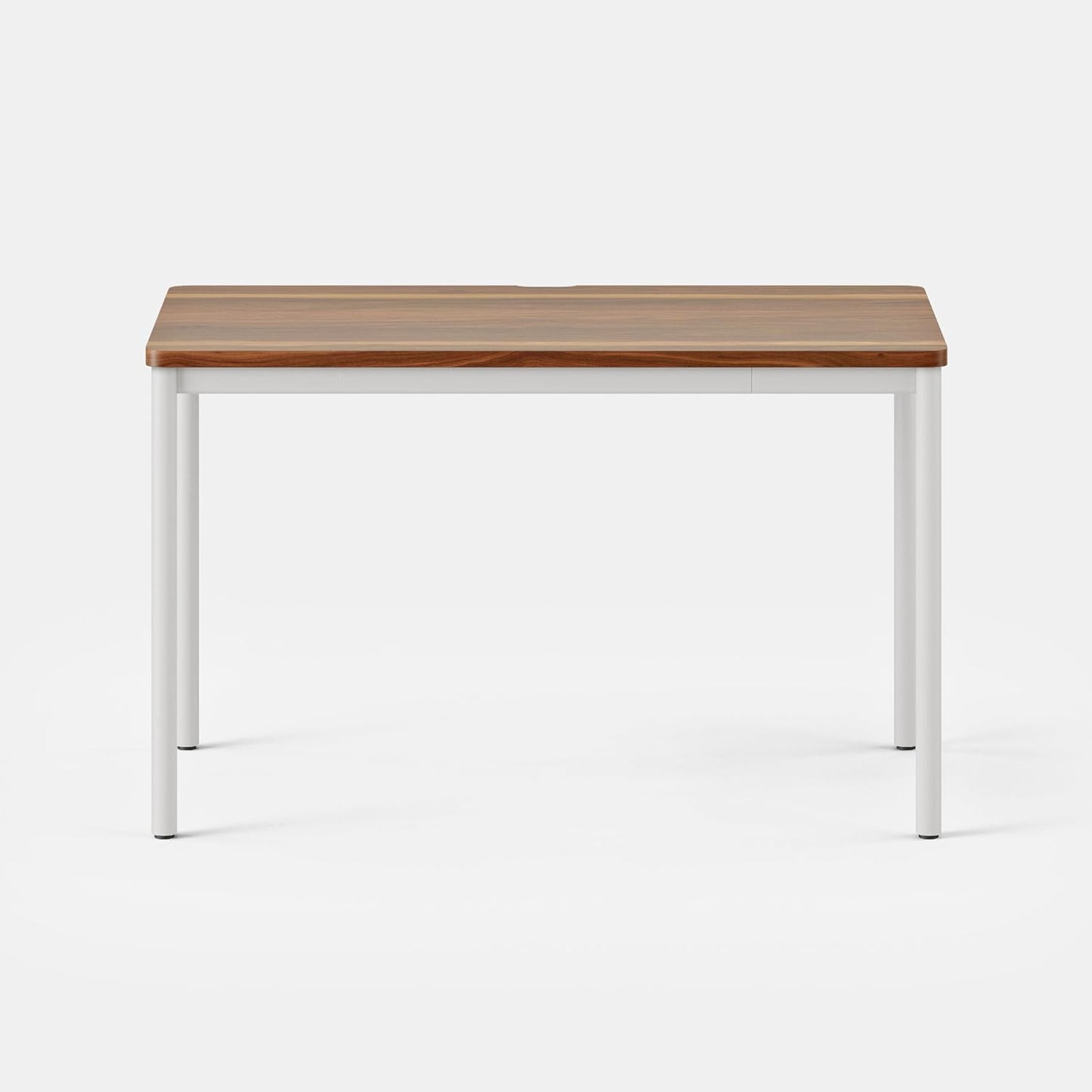 Branch Daily Desk - Functional at Home Office Desk with Effortless Assembly, Timeless Design, Rounded Corners, and Built-in Cable Notch - 48” W x 28.5” H x 24” D - Walnut White Work Table