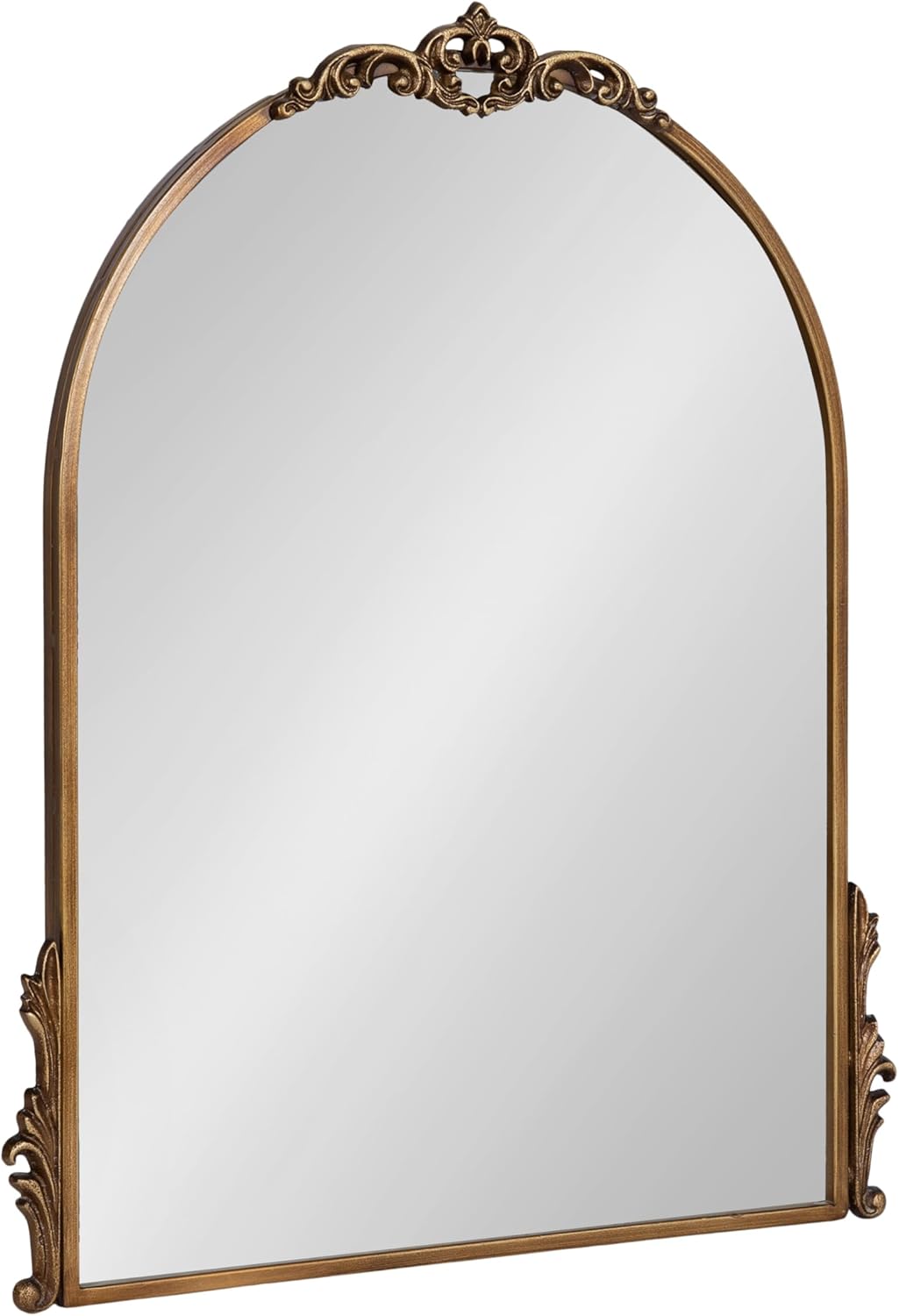 Kate and Laurel Myrcelle Traditional Arched Mirror; 21 x 26; Gold; Decorative Arch Mirror with Ornate Garland Detailing Along The Crown and Edges of The Frame