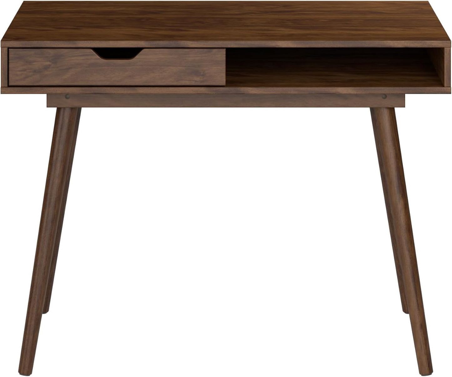 Bush Furniture Nora 40W Writing Desk in Dark Walnut | Computer Table for Home Office Workspace or Entryway