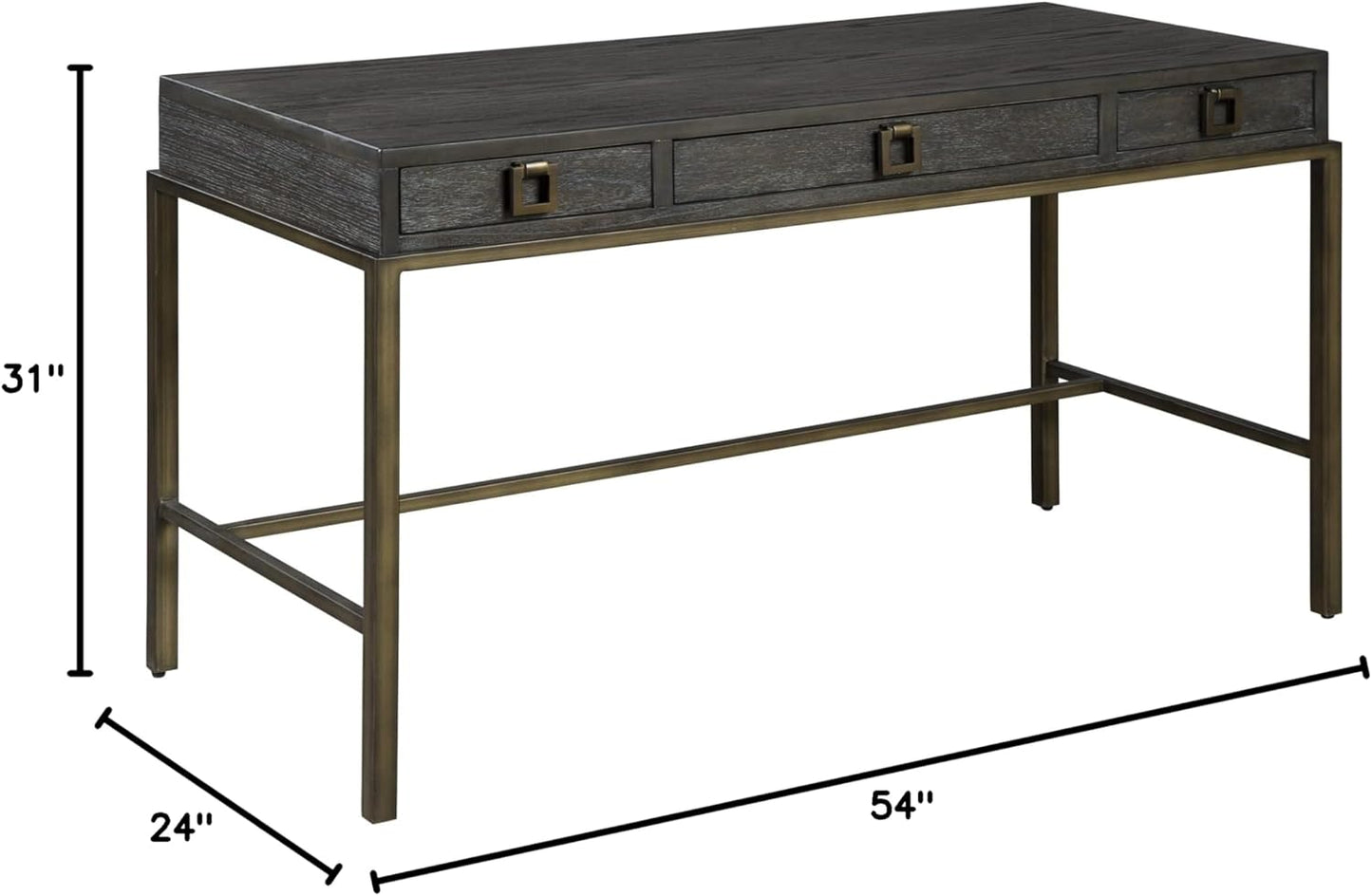 Hekman Wooden Writing Desk - Home Office Workstation with Drawers, Modern Study Table, Executive Furniture for Work, Durable Wood Desk for Home Office, Wooden Finish, Mid-Century Style Organizer