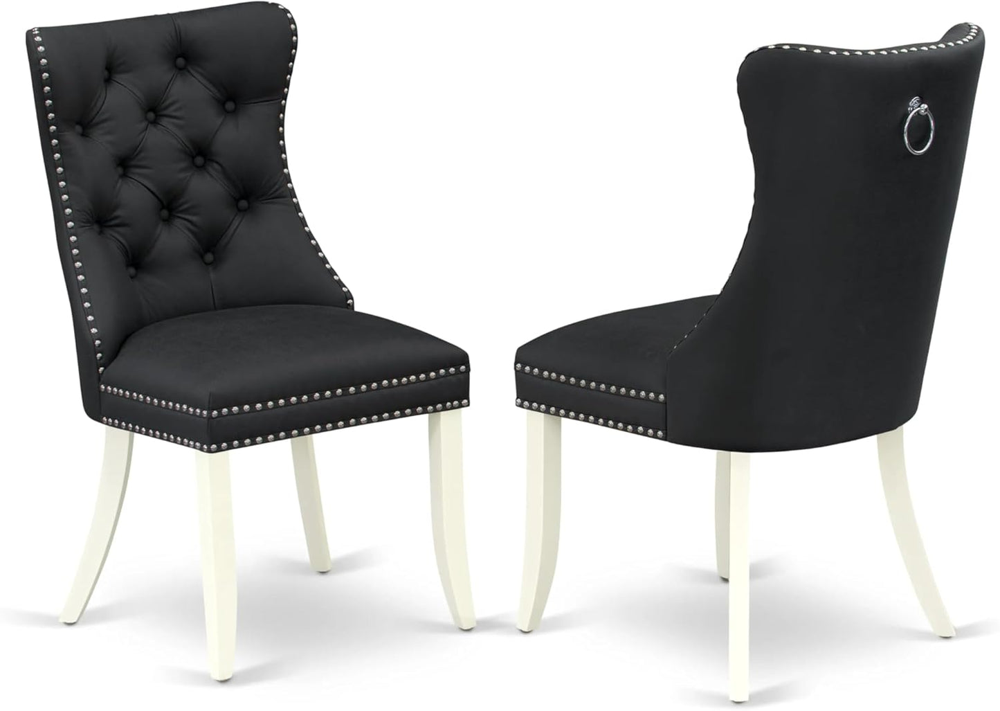 East West Furniture DODA9-LWH-12 9 Piece Dinette Set Contains a Rectangle Dining Table with Butterfly Leaf and 8 Polyester Fabric Upholstered Chairs, Linen White