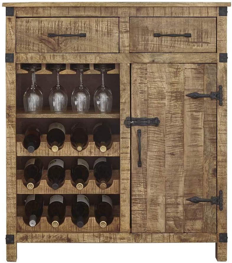 Liberty Furniture Emerson Wine Accent Cabinet in Weathered Honey