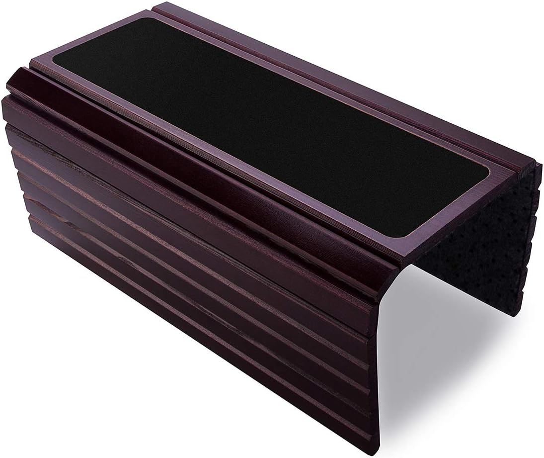 GEHE Bamboo Sofa Arm Tray Table for Couch Flexible/Foldable Sofa Tray Couch arm Table Perfect for Drinks Snacks Remote Control or Phone Great arm Tray for Couch armrest