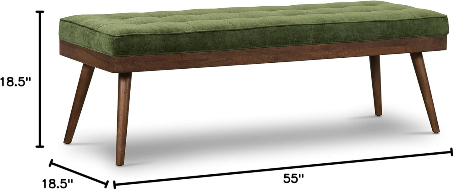 POLY & BARK Luca Bench in Distressed Green Velvet