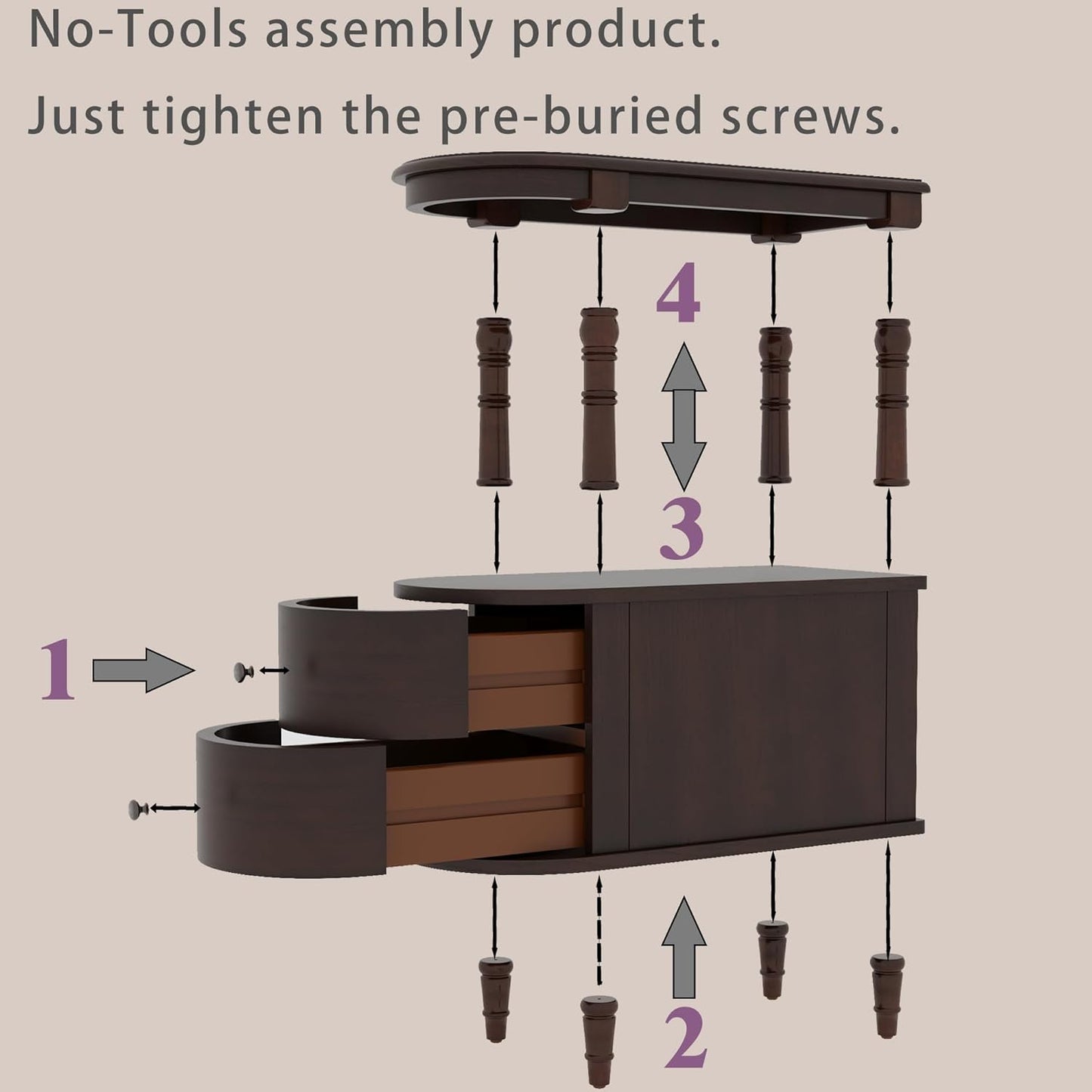 Wood End Table with 2 Drawers and Storage Shelf, Narrow Sofa Side Table for Living Room, Vintage Slim Nightstand Bedside Table for Bedroom, Slim Chair Side Table Cherry Walnut BG-A508-CY
