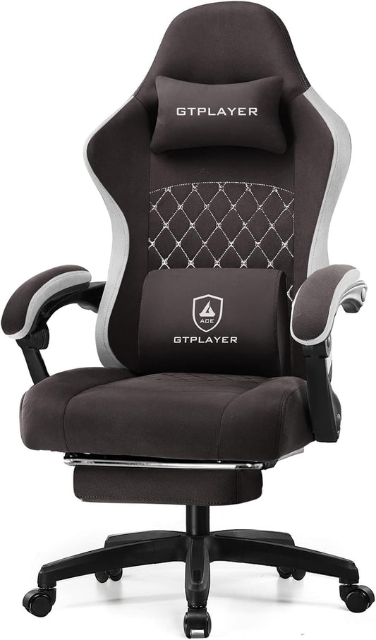 GTPLAYER Gaming Chair, Computer Office Chair with Pocket Spring Cushion, Linkage Armrests and Footrest, High Back Ergonomic Computer Chair with Lumbar Support Task Chair with Footrest