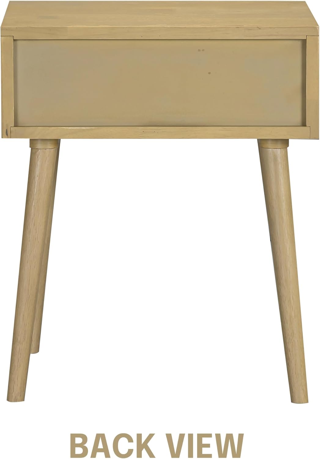 NTC Lux Solid Wood Nightstand, Mid Century Modern Side Table Bedroom, Bedside Furniture, Night Stand, End Table, Easy Assembly - Sand