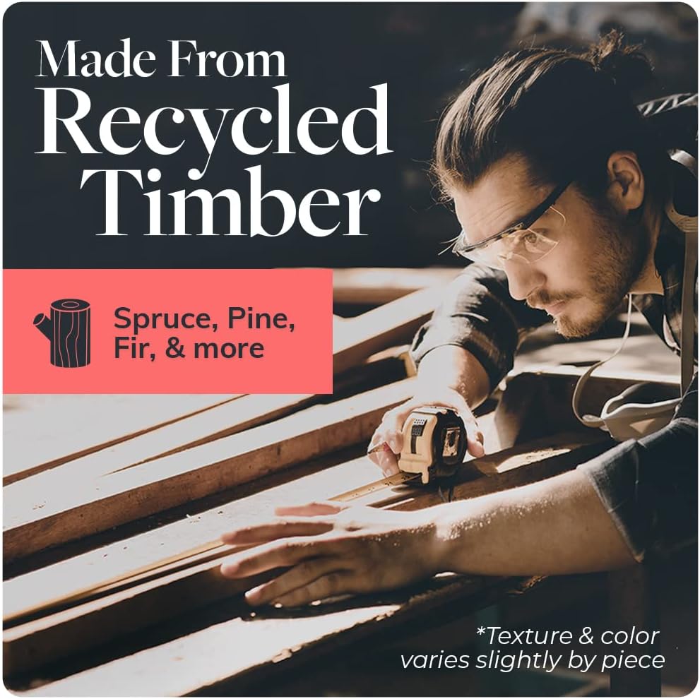 Reclaimed Wood Table Top - Rustic Recycled Wooden Piece Perfect for Signs, Counters, Kitchens, Dining and Coffee Table Tops (Straight Plank Table Top, 24" x 48")