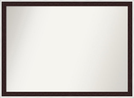 Amanti Art Bathroom Mirror for Over Sink, 30x41 Maya Espresso Silver Rectangle Vanity Mirror, X-Large Modern Contemporary Frame, Hangs Horizonally and Vertically, Bathroom Wall Decor, Non-Beveled Edge