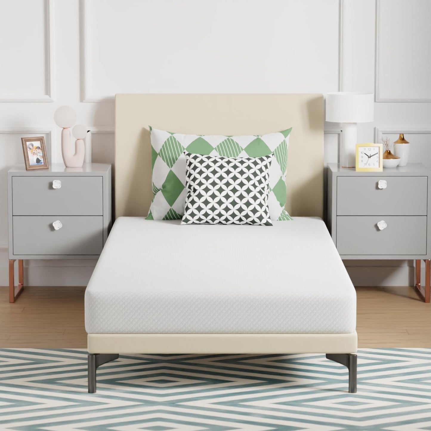 FDW | 6 Inch Twin Mattress | Medium Firm | Gel Memory Foam Mattress | White | Bed in a Box, CertiPUR-US Certified | Pressure Relief, Cooling Ventilated Foam | Washable Removable Cover