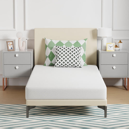 FDW | 6 Inch Twin Mattress | Medium Firm | Gel Memory Foam Mattress | White | Bed in a Box, CertiPUR-US Certified | Pressure Relief, Cooling Ventilated Foam | Washable Removable Cover