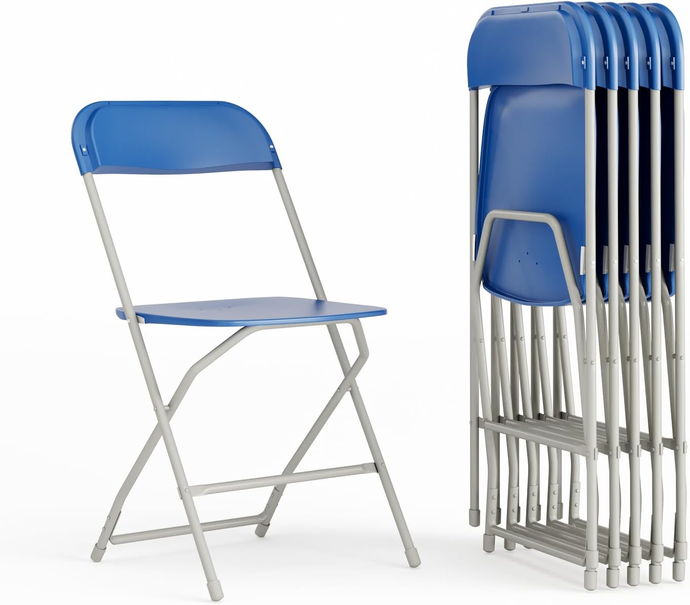 Flash Furniture Hercules Series Plastic Folding Chair - Blue - 6 Pack 650LB Weight Capacity Comfortable Event Chair-Lightweight Folding Chair