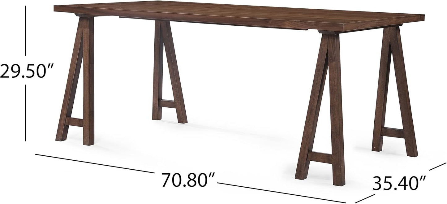 Christopher Knight Home Anthony Mid-Century Modern 7 Piece Dining Set, Light Beige and Walnut