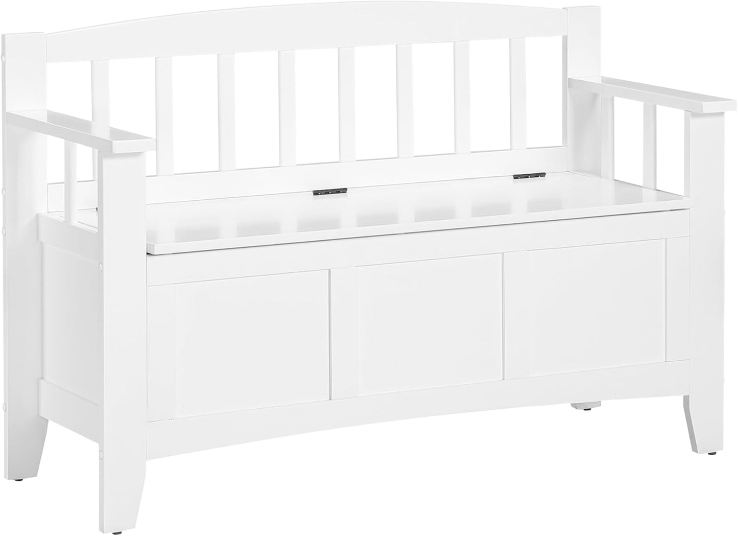OSP Home Furnishings Metro Mission Style Wood Entry Way Bench with Storage, Sierra Snow White Finish