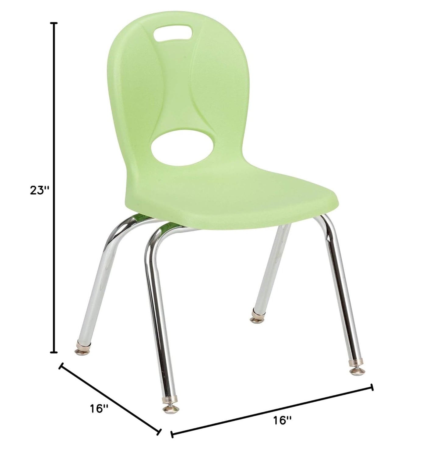 Learniture LNT-114-CSW-GA Learniture Structure Series School Chairs for Classroom, 14" Seat Height, Green Apple, Pack of 4